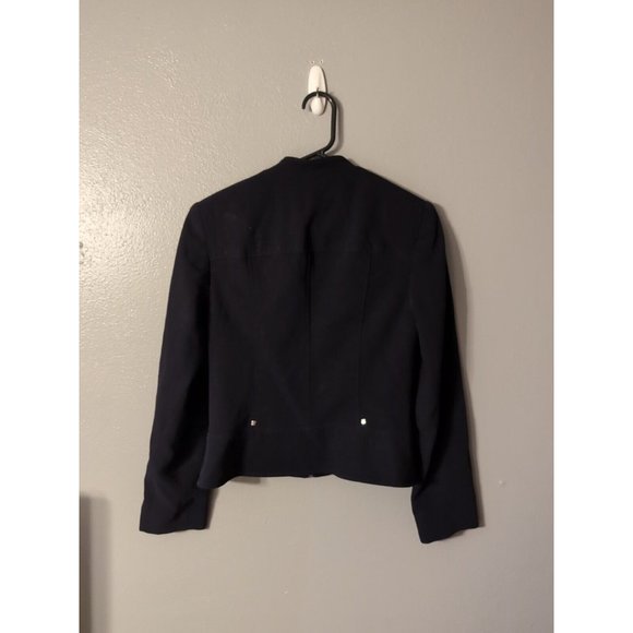 Louben Canada black zip up Jacket blazer top triacetate career womens Size 2 - Picture 3 of 7